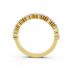 Emerald &amp; Round Cut Lab-Grown Diamond Band Ring