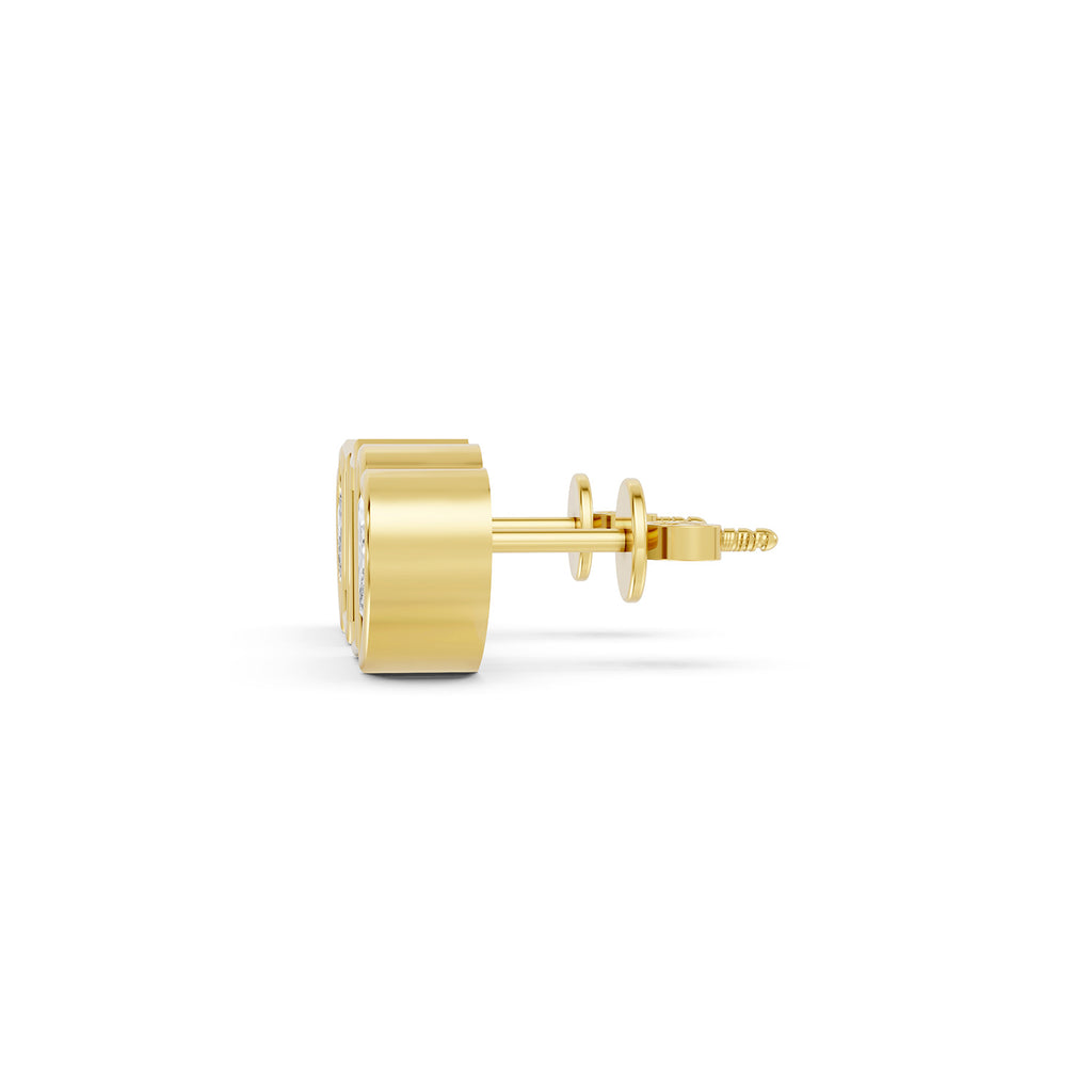 Heart & Emerald Lab-Grown Diamond Stud Earrings