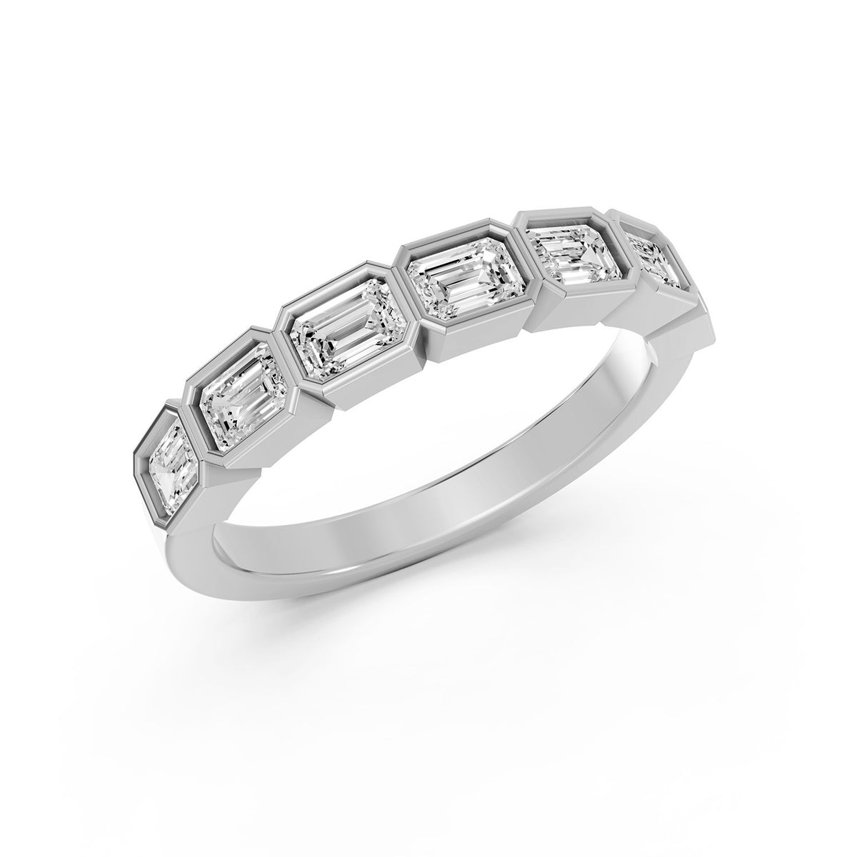 Emerald Cut Lab-Grown Diamond Bezel Ring