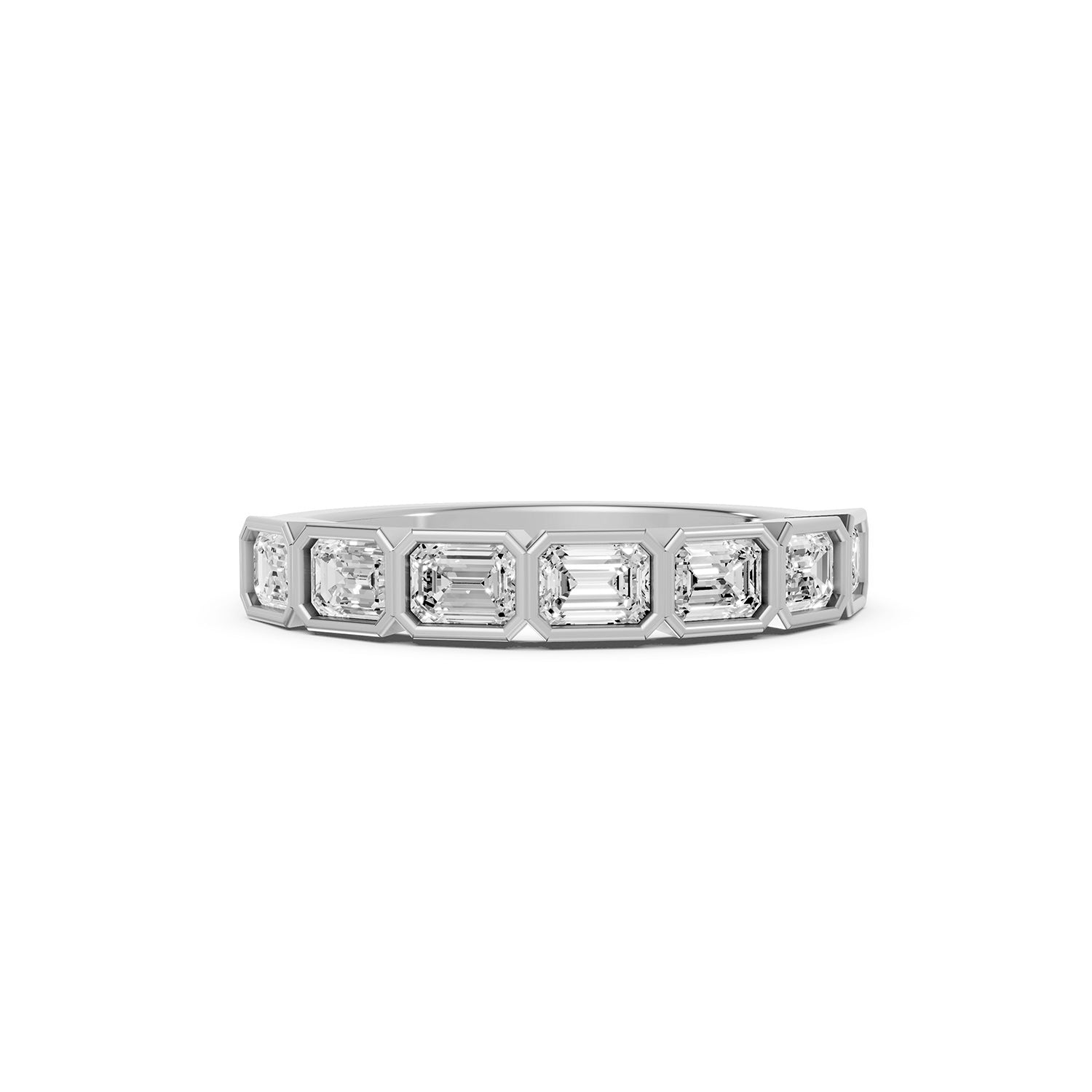 Emerald Cut Lab-Grown Diamond Bezel Ring