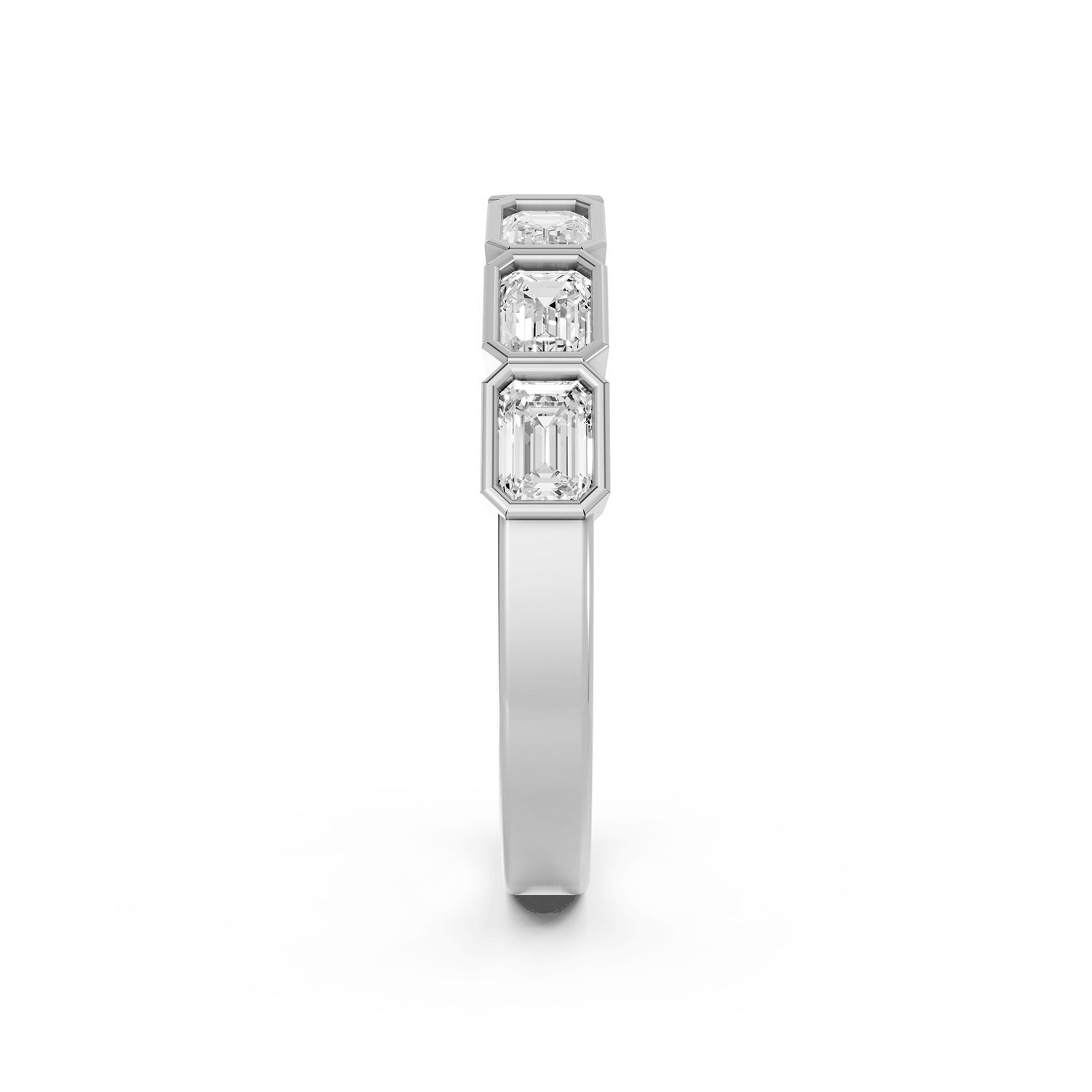 Emerald Cut Lab-Grown Diamond Bezel Ring