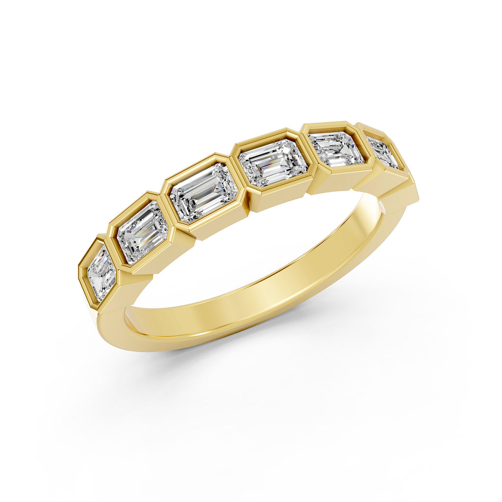 Emerald Cut Lab-Grown Diamond Bezel Ring