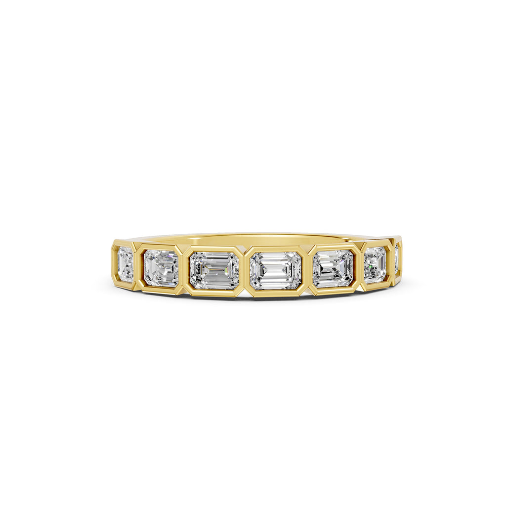 Emerald Cut Lab-Grown Diamond Bezel Ring
