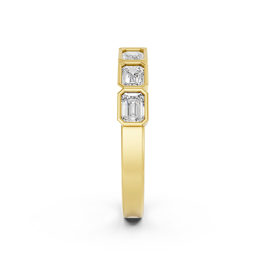 Emerald Cut Lab-Grown Diamond Bezel Ring
