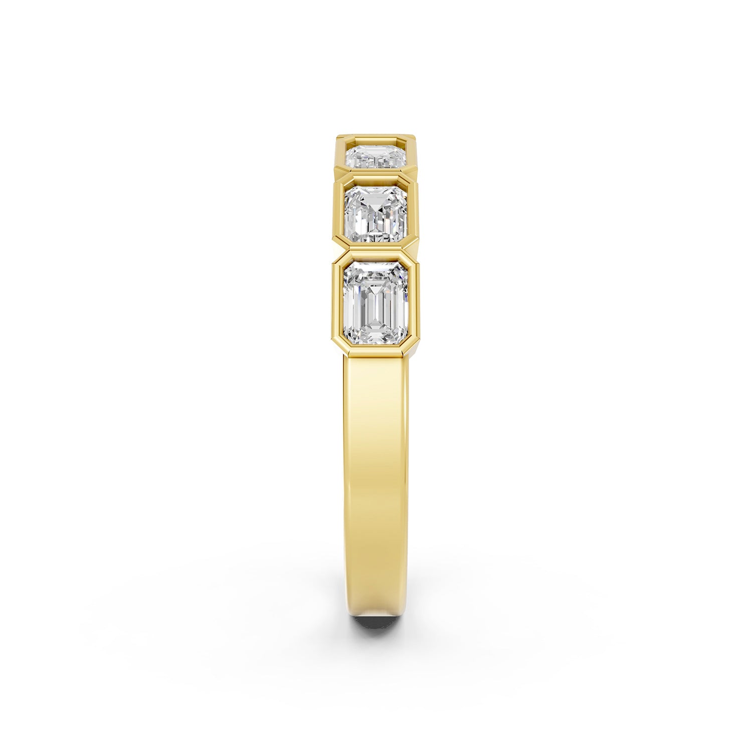 Emerald Cut Lab-Grown Diamond Bezel Ring