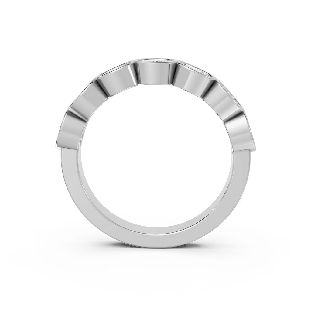 Oval Cut Lab-Grown Diamond Bezel Set Band Ring