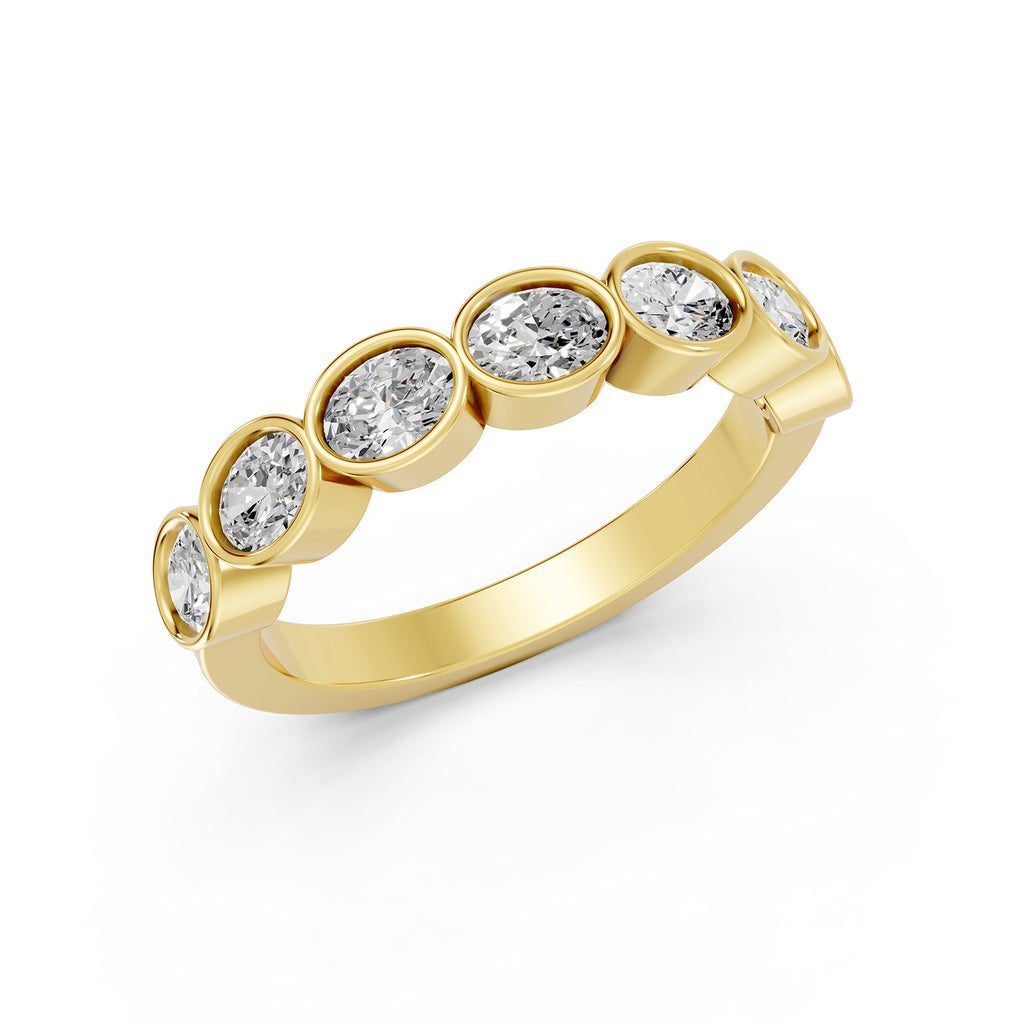 Oval Cut Lab-Grown Diamond Bezel Set Band Ring