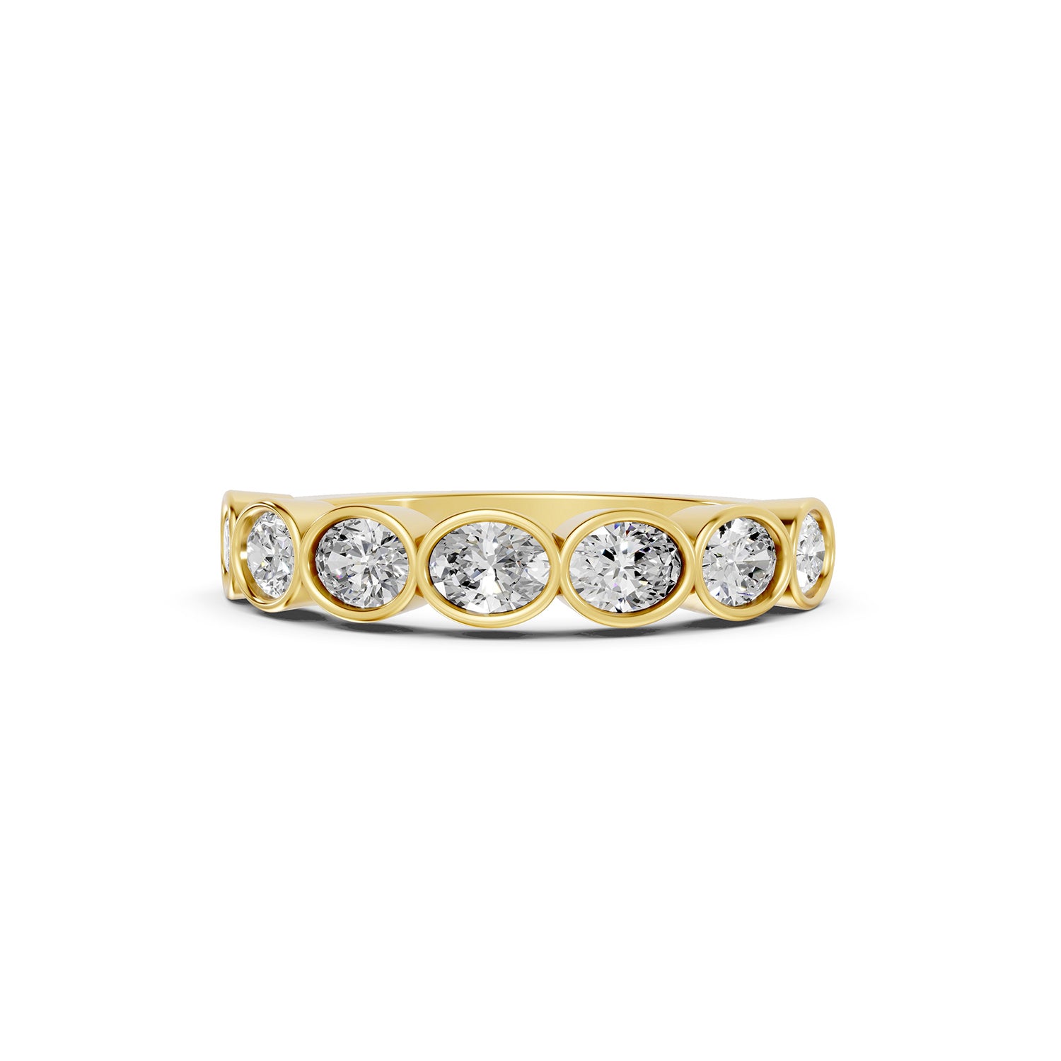 Oval Cut Lab-Grown Diamond Bezel Set Band Ring