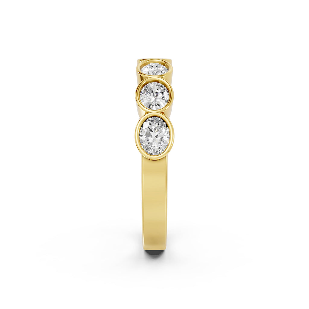 Oval Cut Lab-Grown Diamond Bezel Set Band Ring