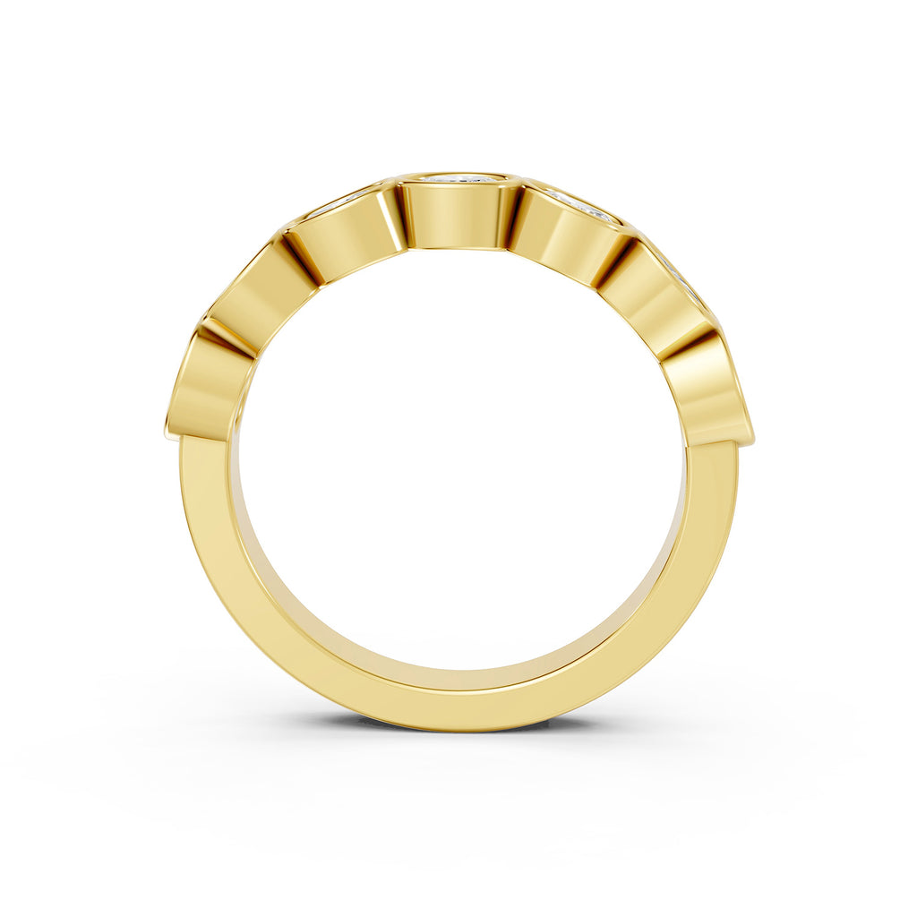 Oval Cut Lab-Grown Diamond Bezel Set Band Ring