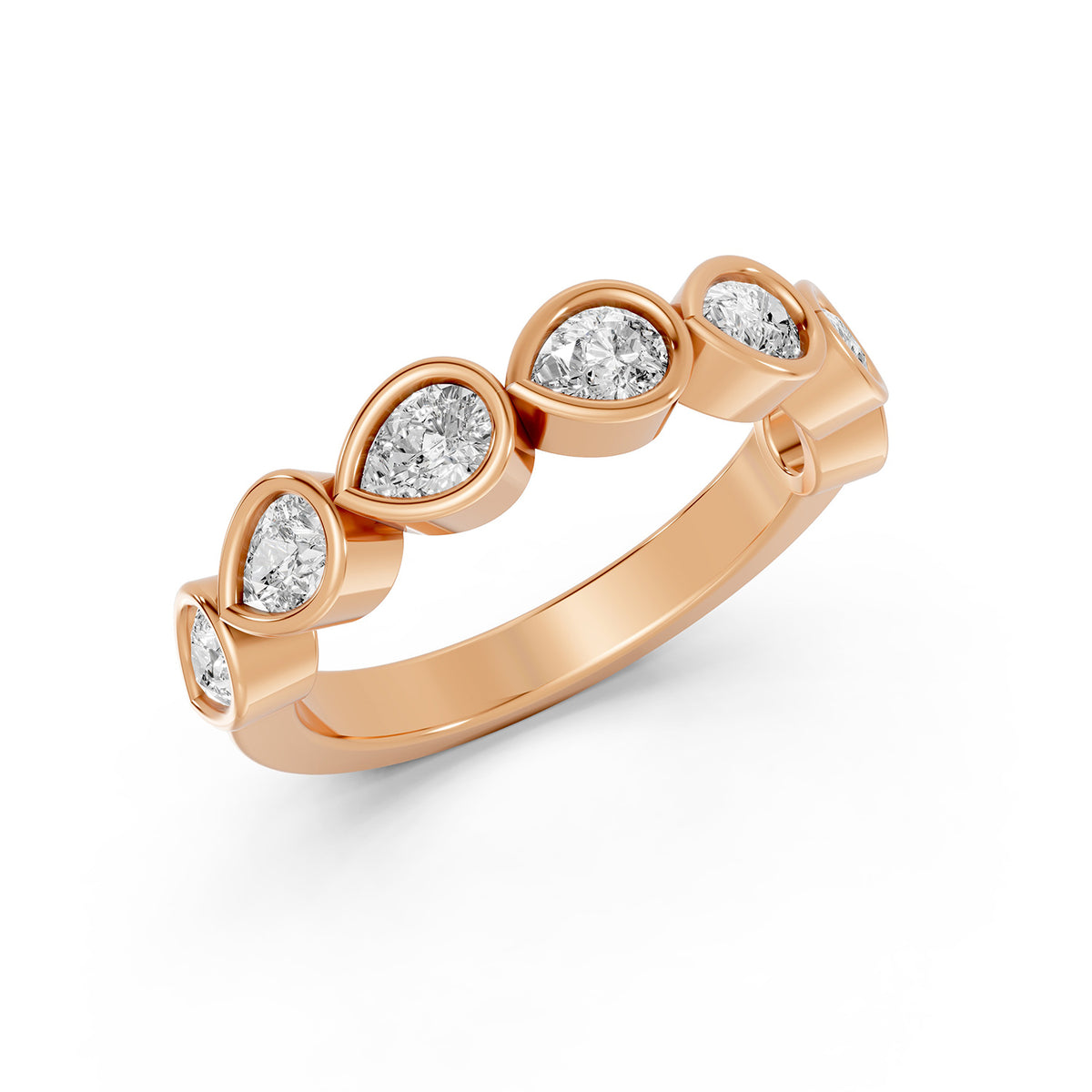 Pear Shape Lab-Grown Diamond Half Eternity Ring