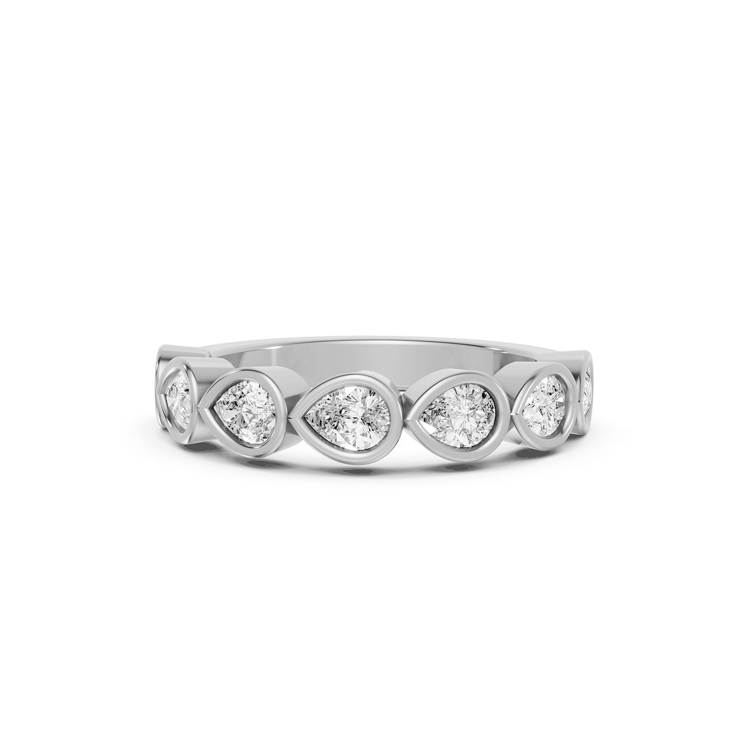 Pear Shape Lab-Grown Diamond Half Eternity Ring