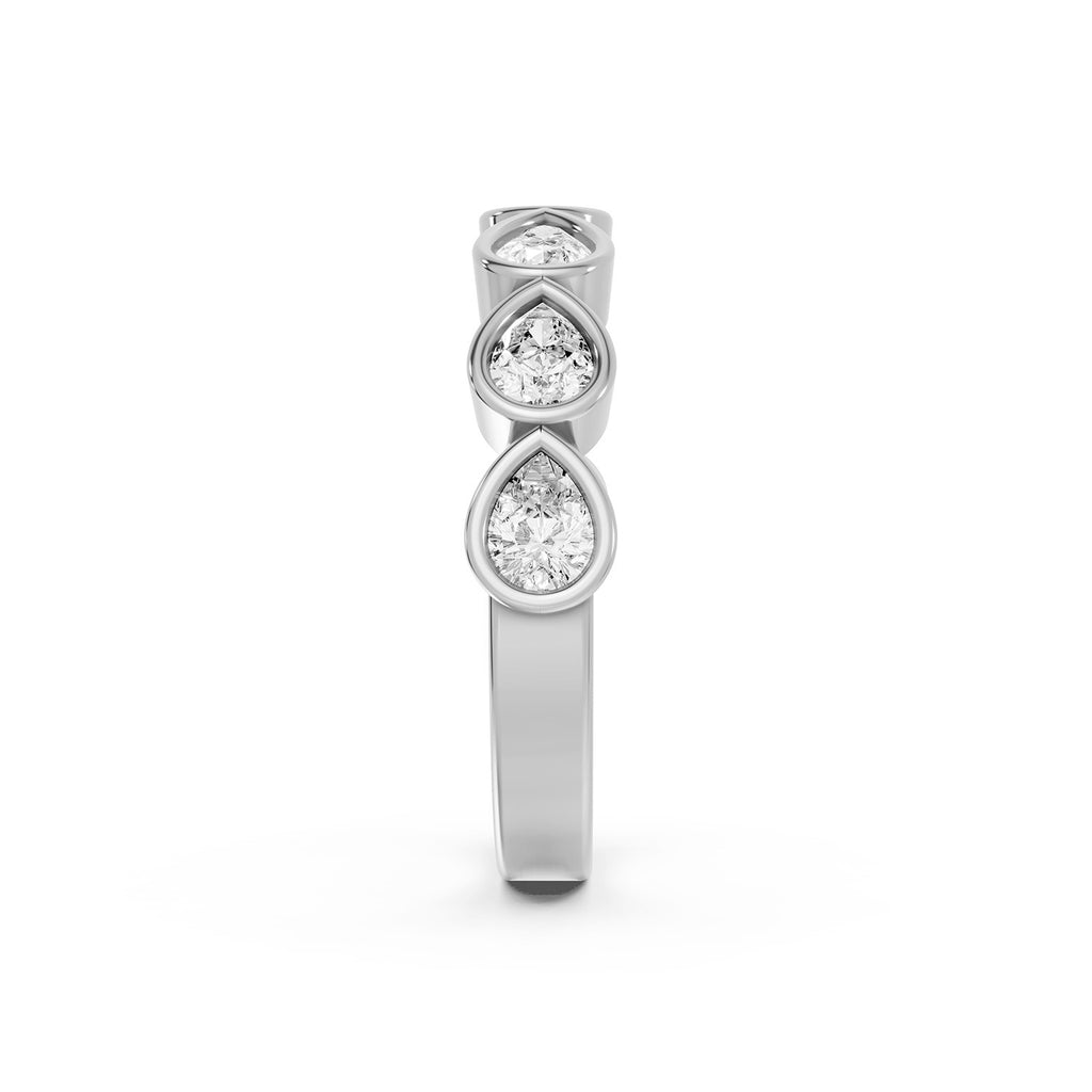 Pear Shape Lab-Grown Diamond Half Eternity Ring