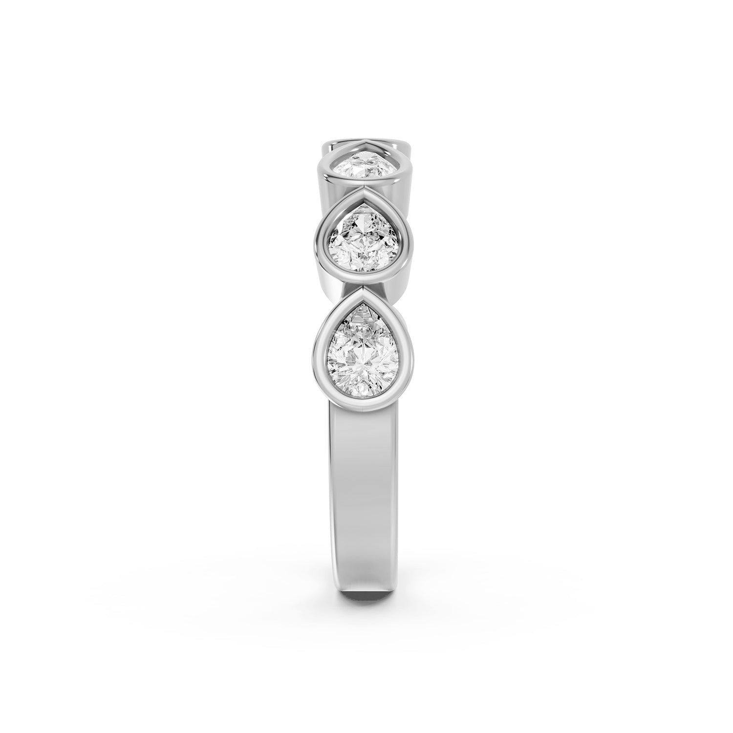 Pear Shape Lab-Grown Diamond Half Eternity Ring