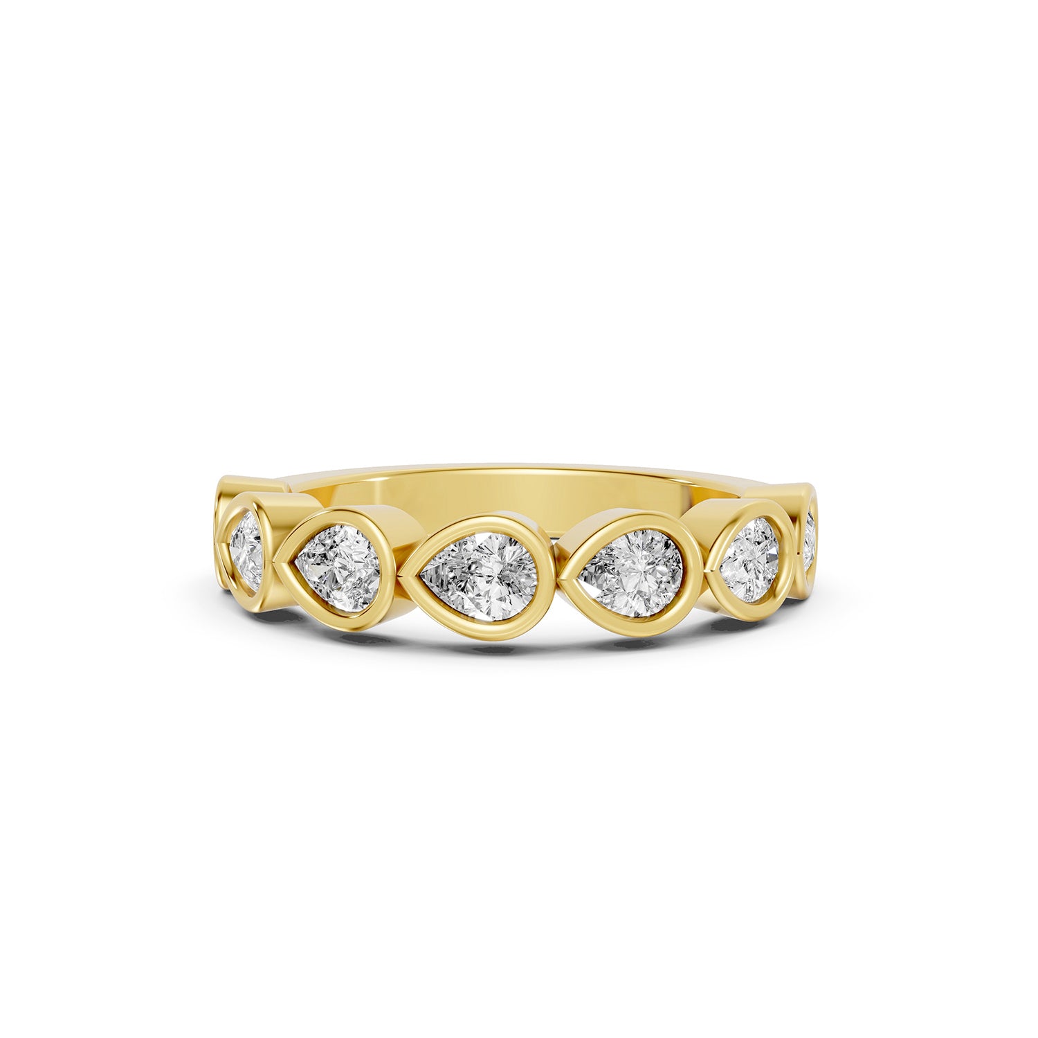 Pear Shape Lab-Grown Diamond Half Eternity Ring