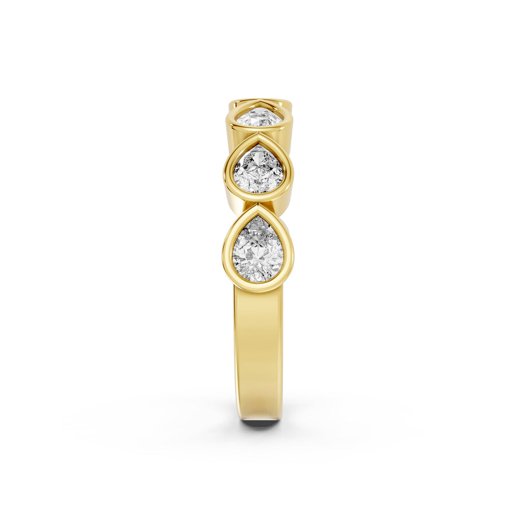 Pear Shape Lab-Grown Diamond Half Eternity Ring
