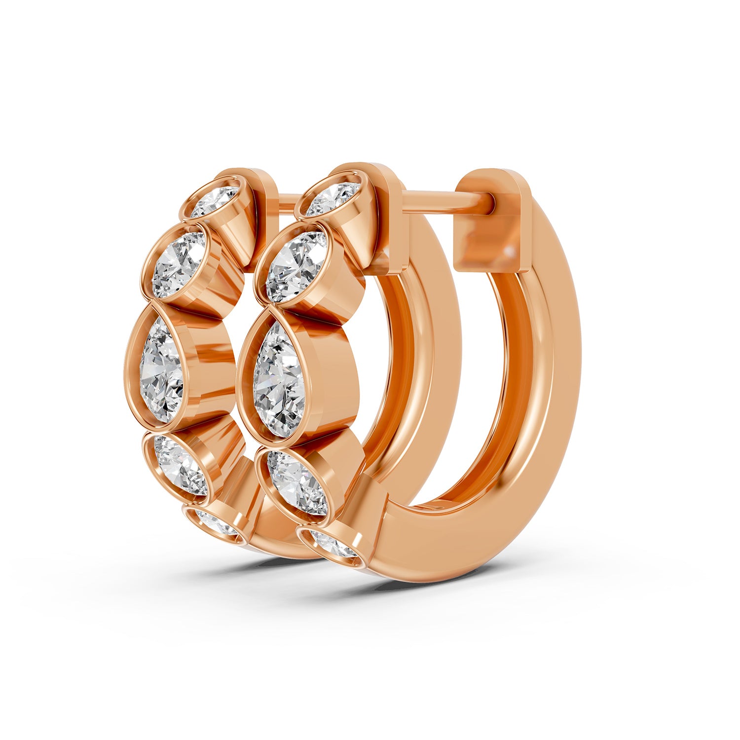 Pear Lab-Grown Diamond Hoop Earrings