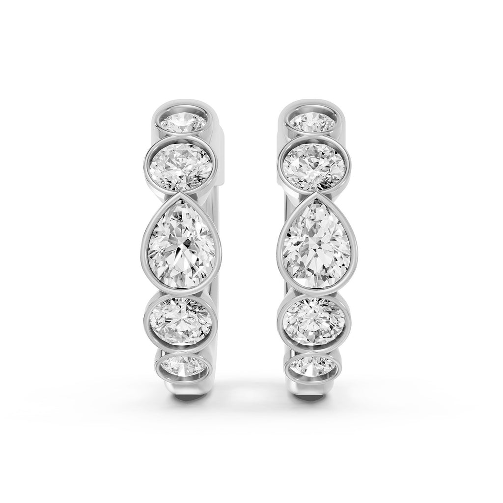 Pear Lab-Grown Diamond Hoop Earrings