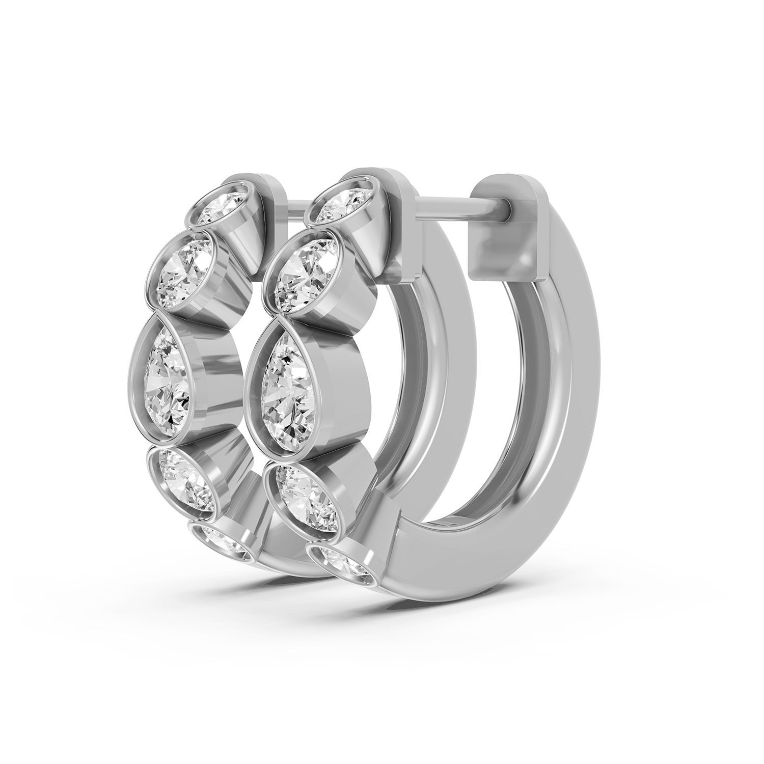 Pear Lab-Grown Diamond Hoop Earrings