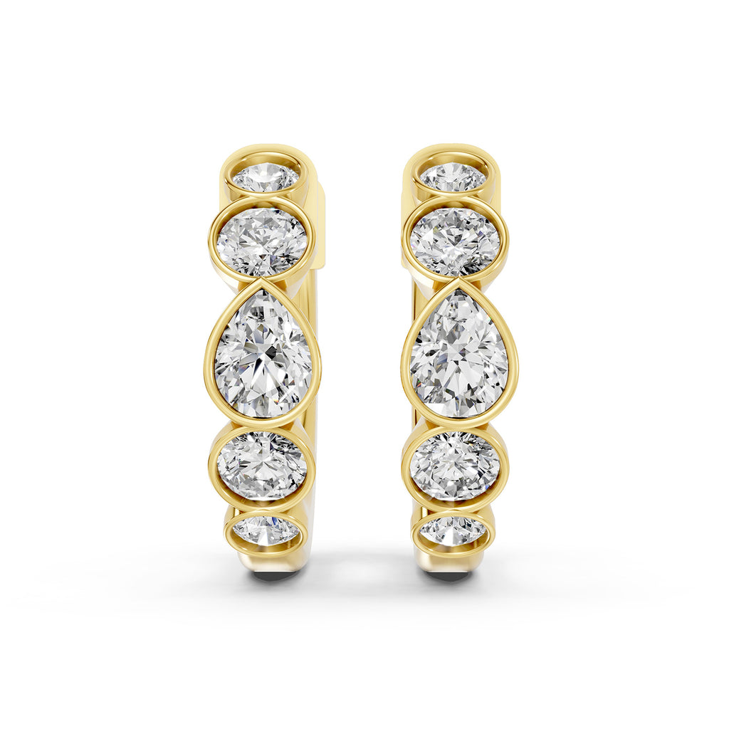 Pear Lab-Grown Diamond Hoop Earrings