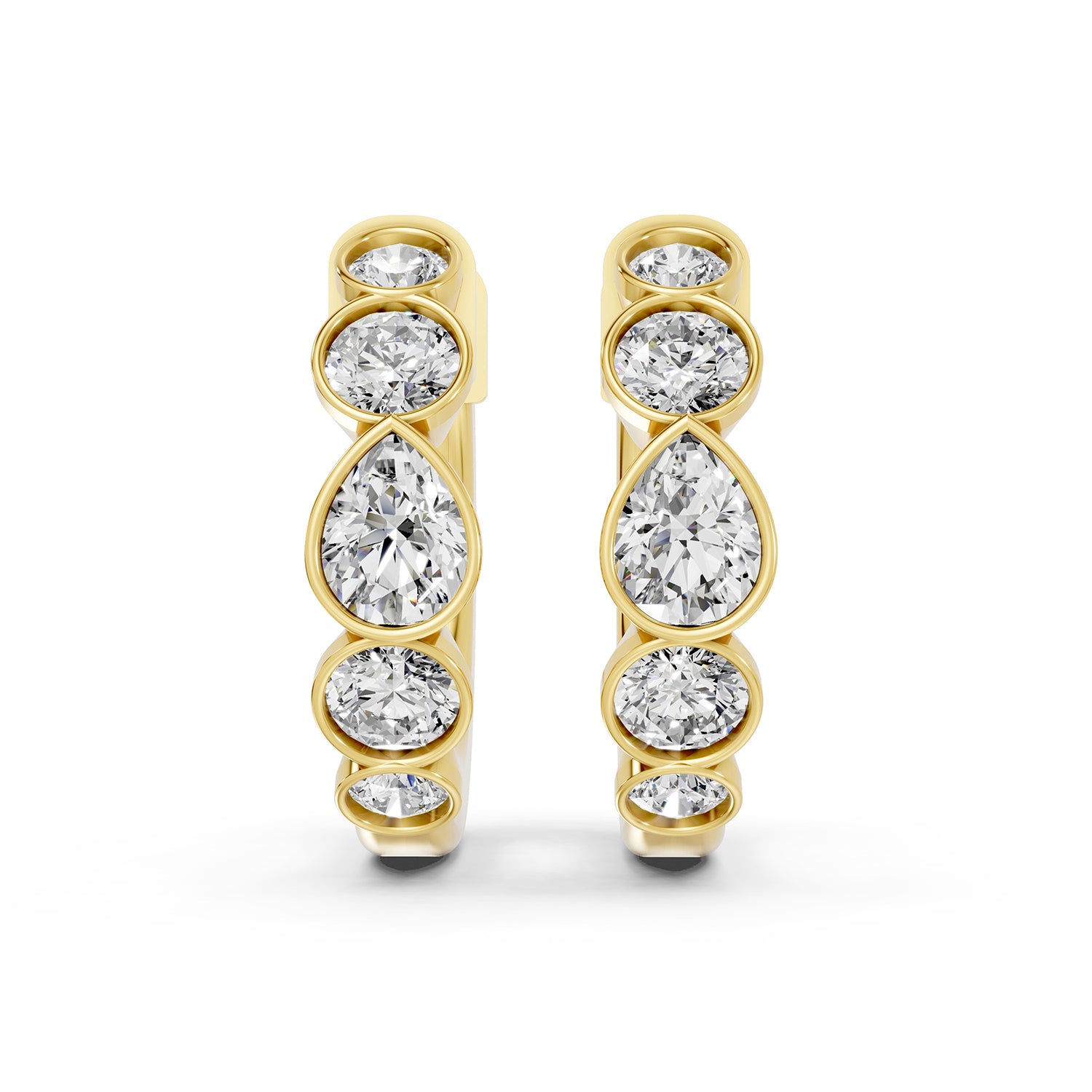 Pear Lab-Grown Diamond Hoop Earrings