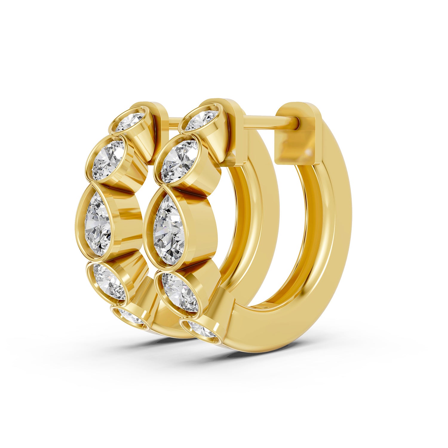 Pear Lab-Grown Diamond Hoop Earrings