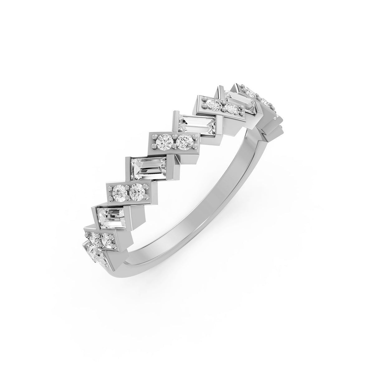 Geometric Lab-Grown Diamond Band Ring