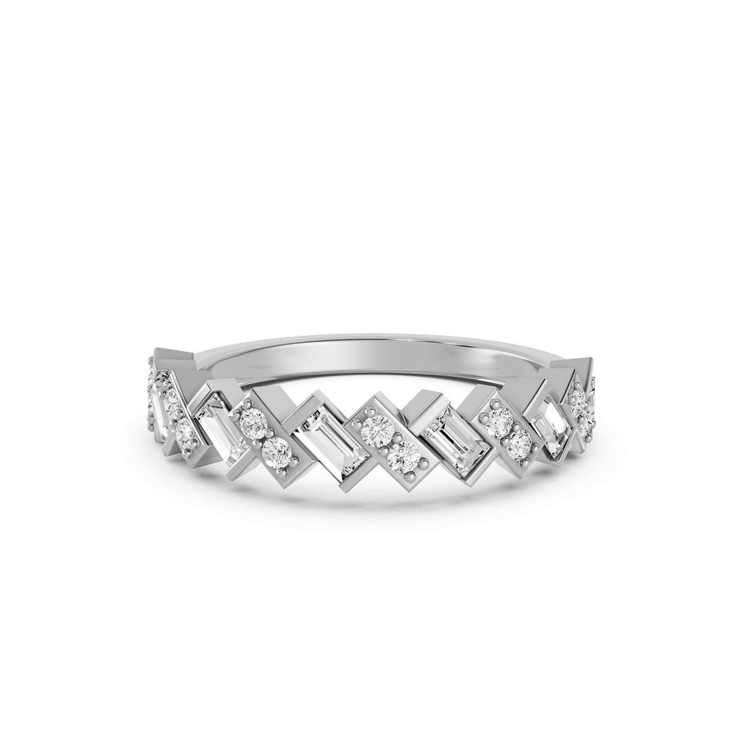 Geometric Lab-Grown Diamond Band Ring