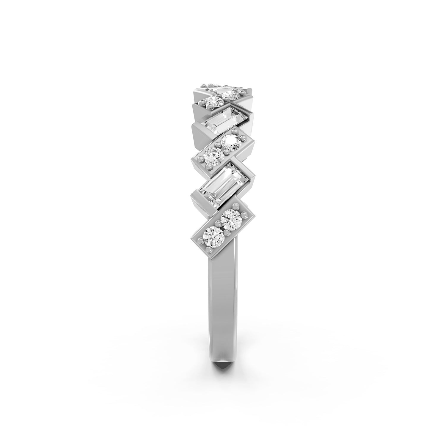 Geometric Lab-Grown Diamond Band Ring