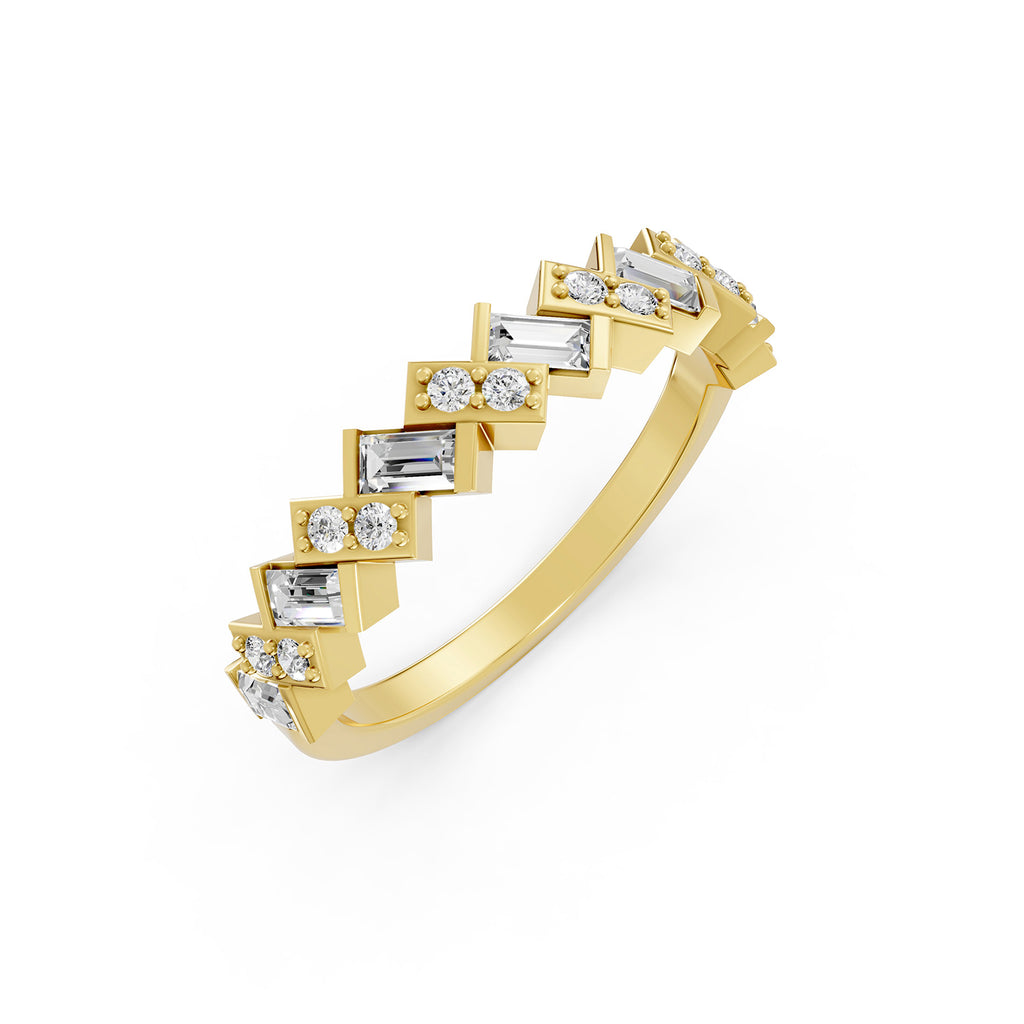 Geometric Lab-Grown Diamond Band Ring