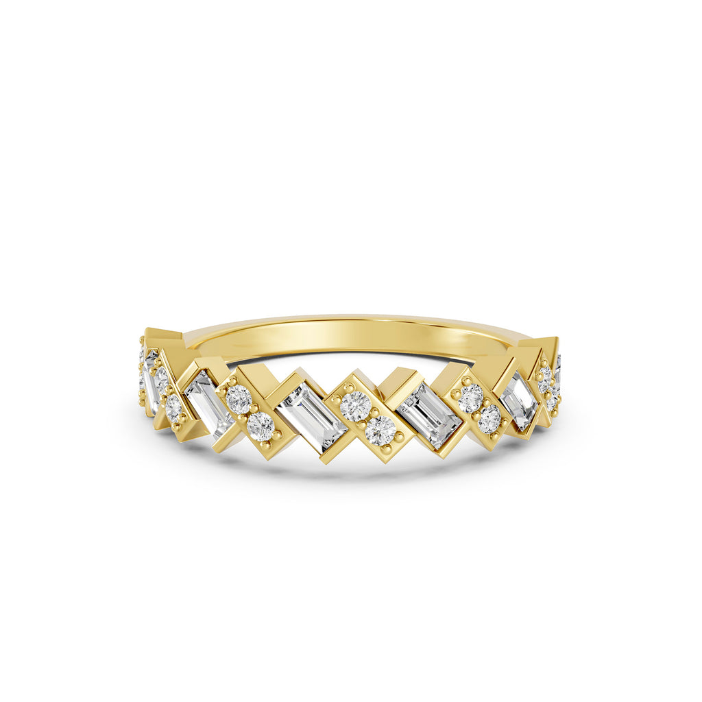 Geometric Lab-Grown Diamond Band Ring