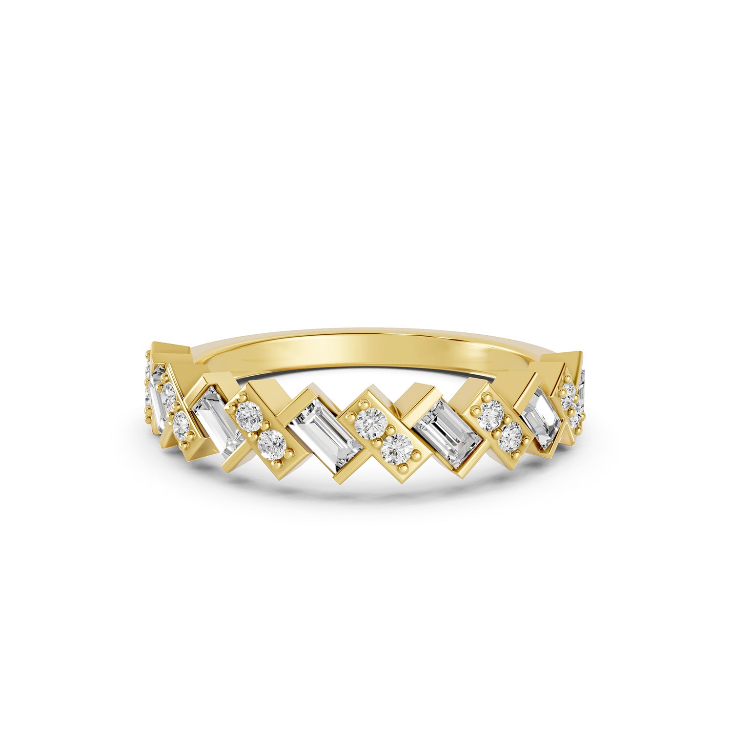 Geometric Lab-Grown Diamond Band Ring