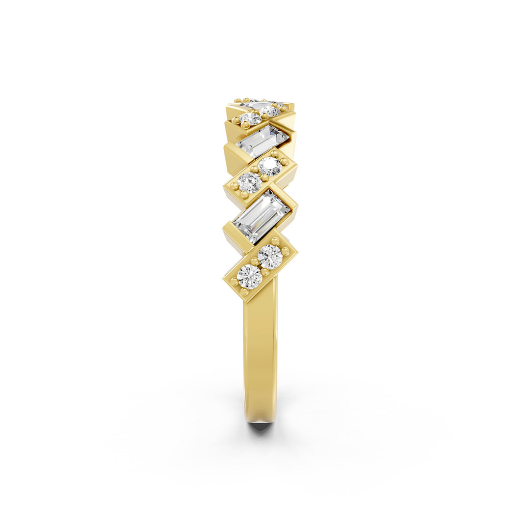 Geometric Lab-Grown Diamond Band Ring