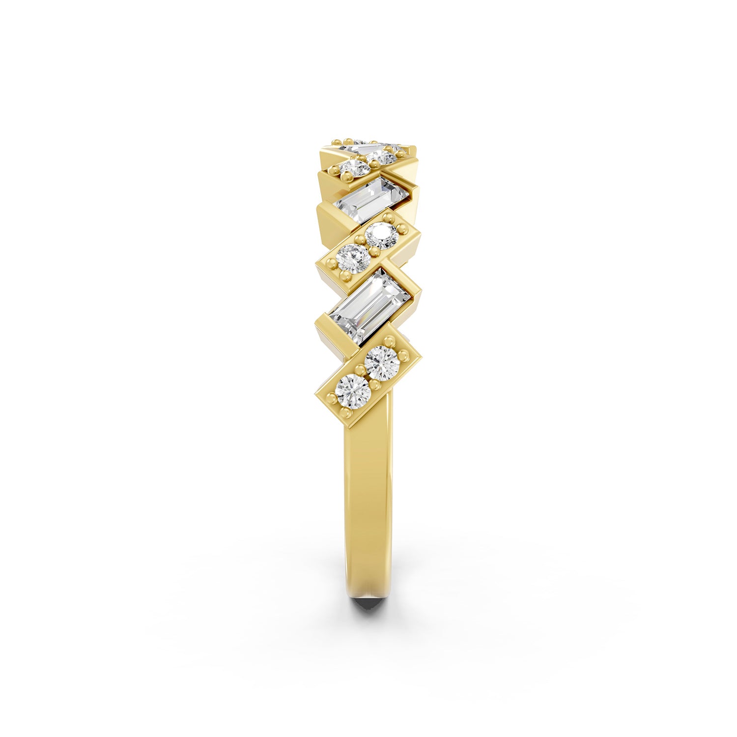 Geometric Lab-Grown Diamond Band Ring