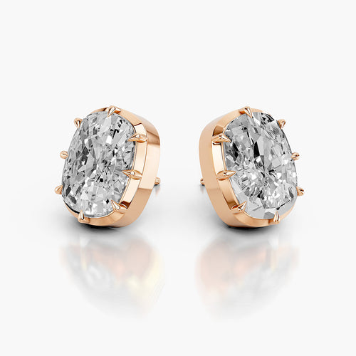 Cushion Cut Lab-Grown Diamond Solitaire Stud Earrings