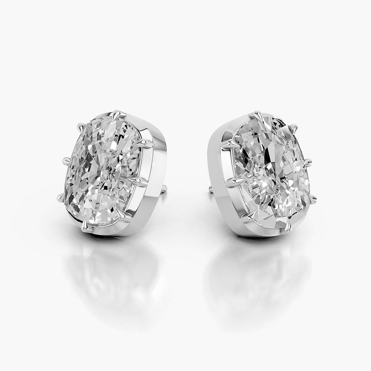 Cushion Cut Lab-Grown Diamond Solitaire Stud Earrings