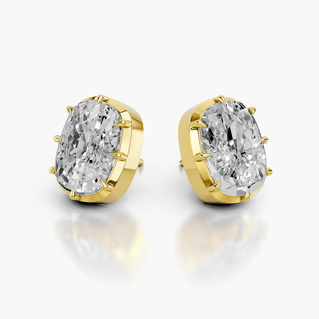 Cushion Cut Lab-Grown Diamond Solitaire Stud Earrings
