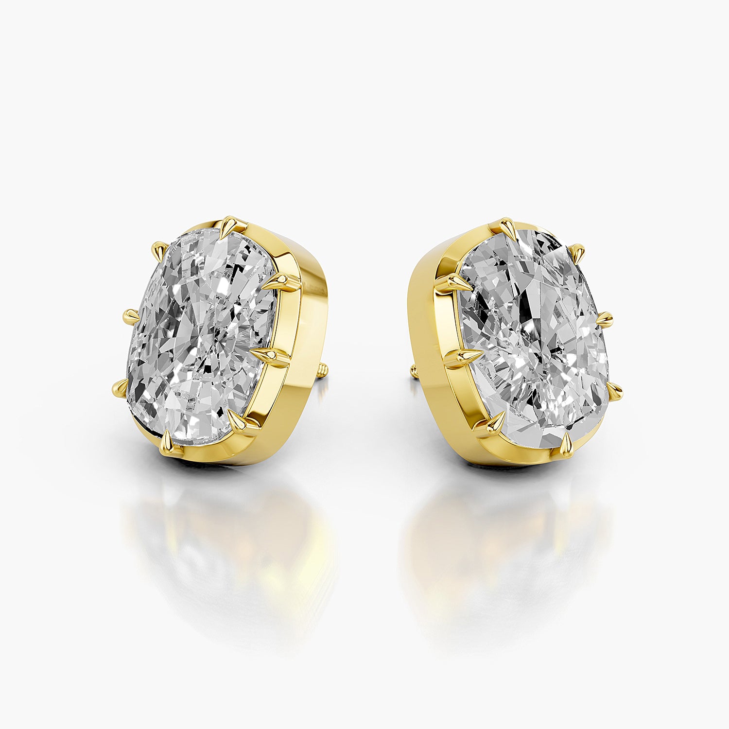 Cushion Cut Lab-Grown Diamond Solitaire Stud Earrings