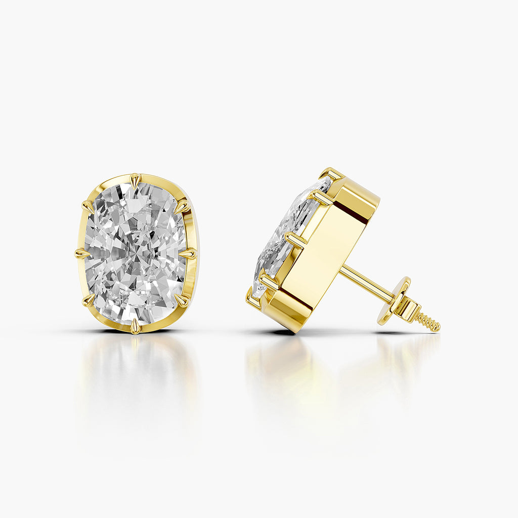 Cushion Cut Lab-Grown Diamond Solitaire Stud Earrings