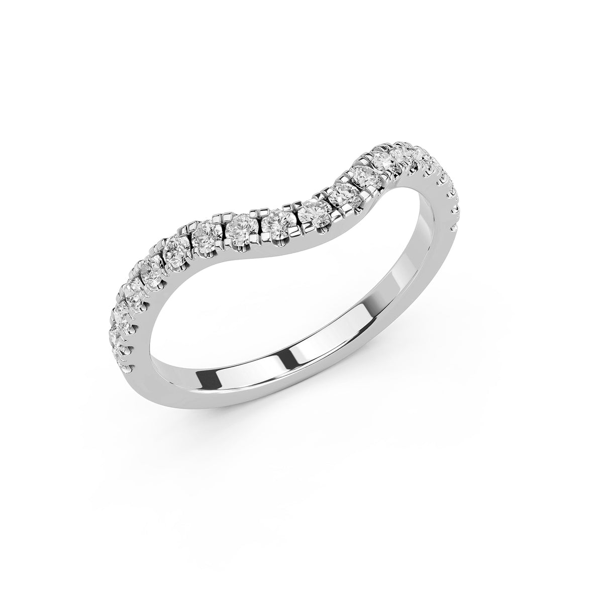 Lab-Grown Diamond Wave Band Ring