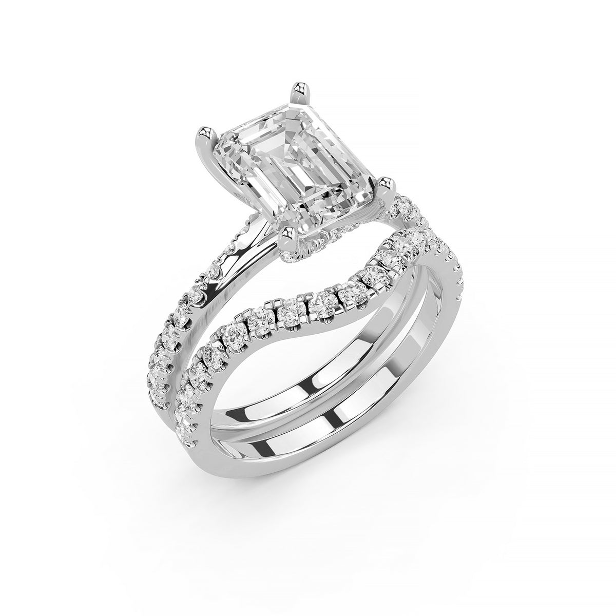 Emerald Cut Lab-Grown Diamond Engagement Ring