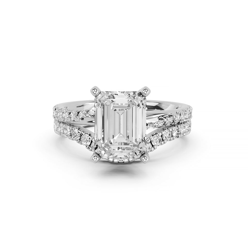 Emerald Cut Lab-Grown Diamond Engagement Ring