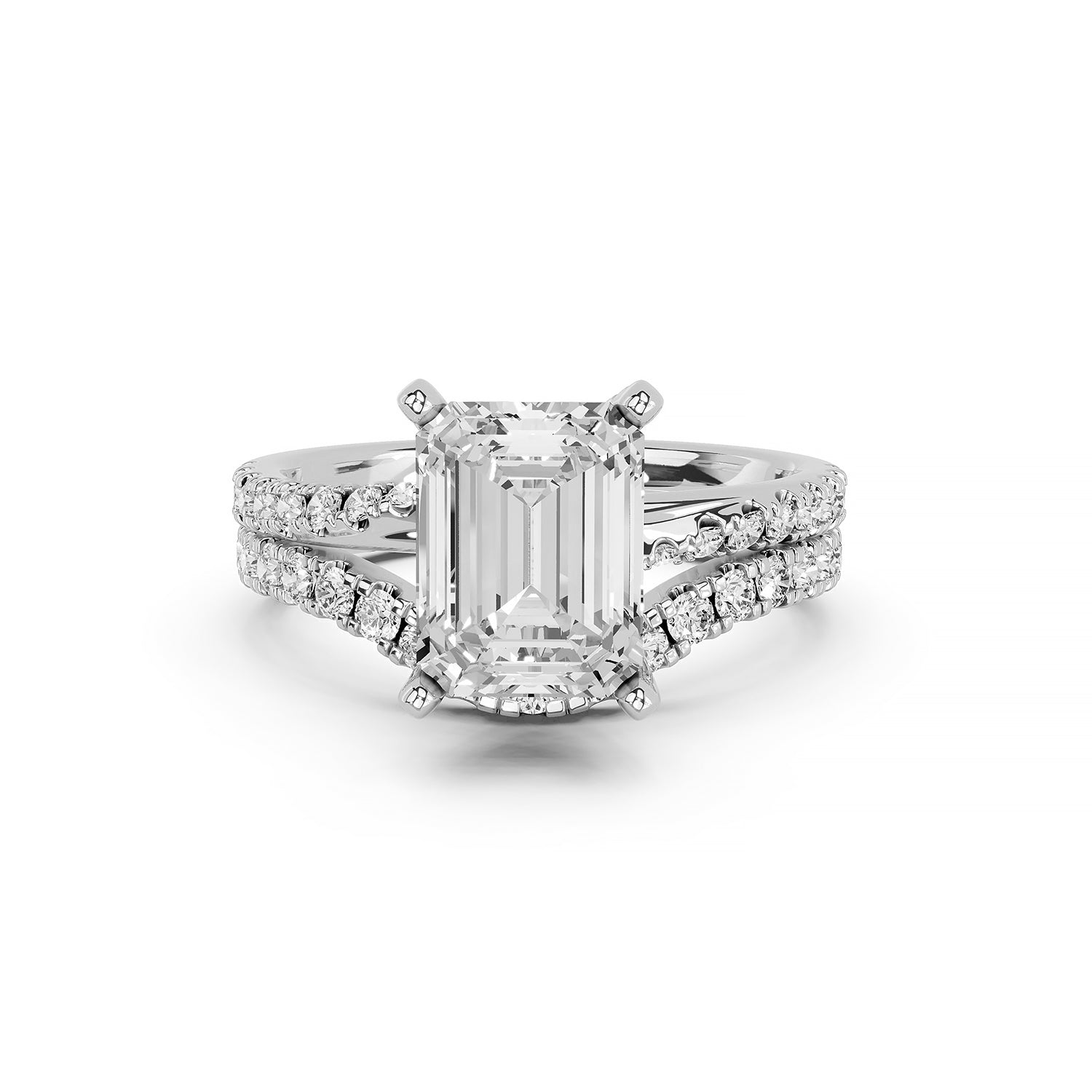 Emerald Cut Lab-Grown Diamond Engagement Ring