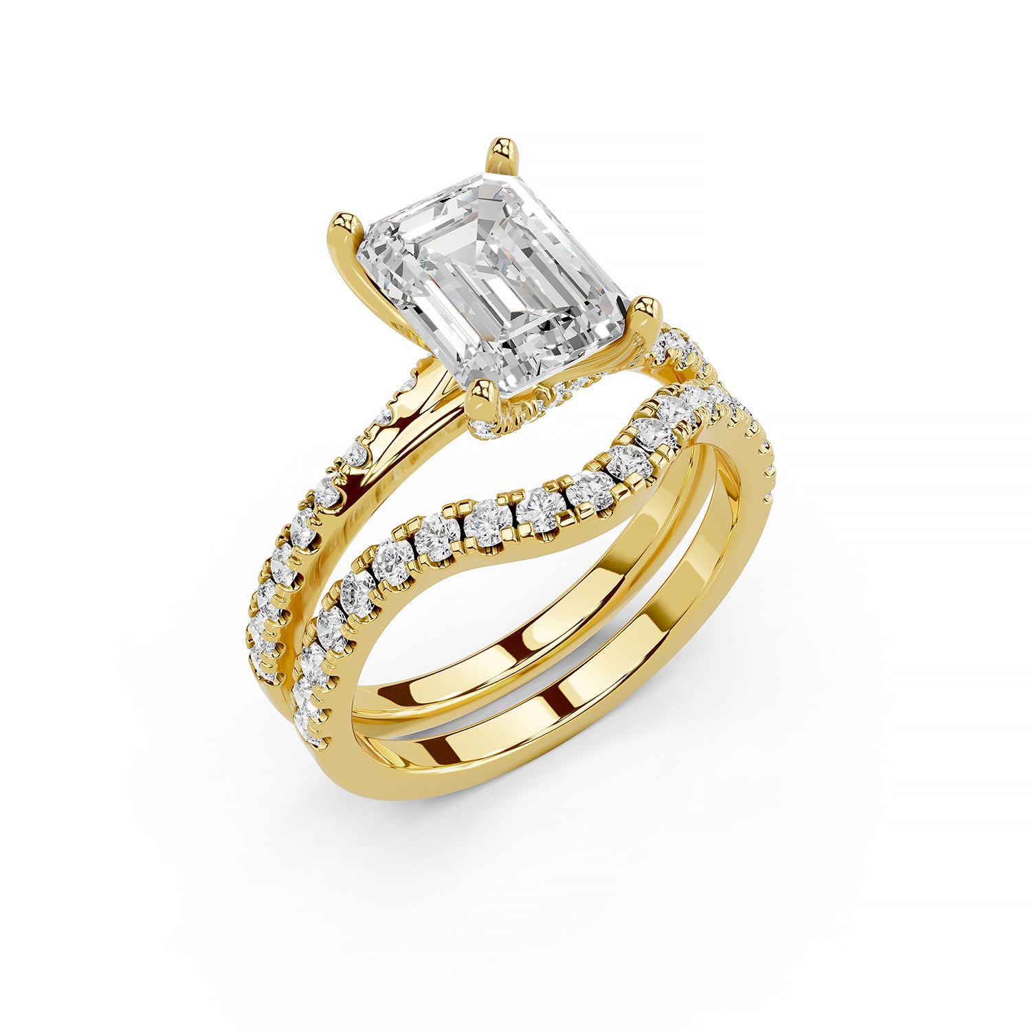 Emerald Cut Lab-Grown Diamond Engagement Ring