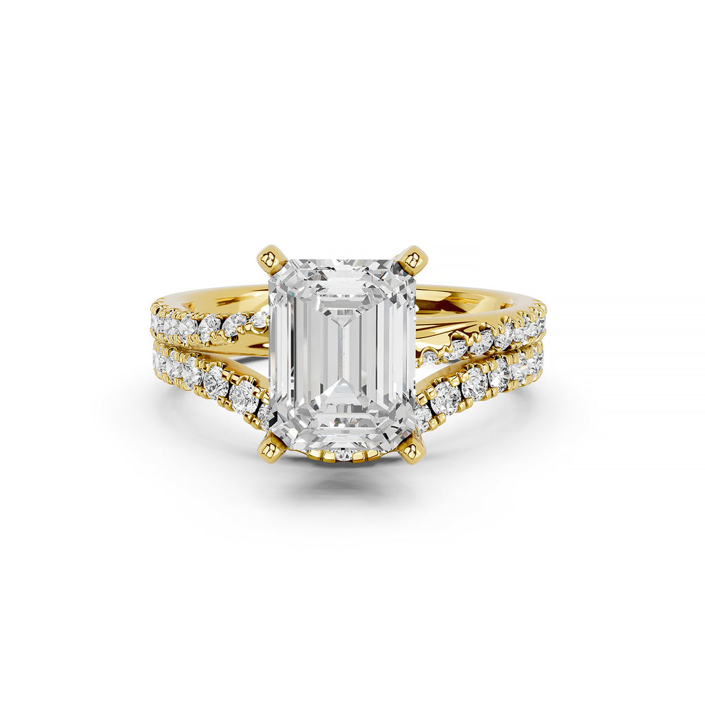 Emerald Cut Lab-Grown Diamond Engagement Ring