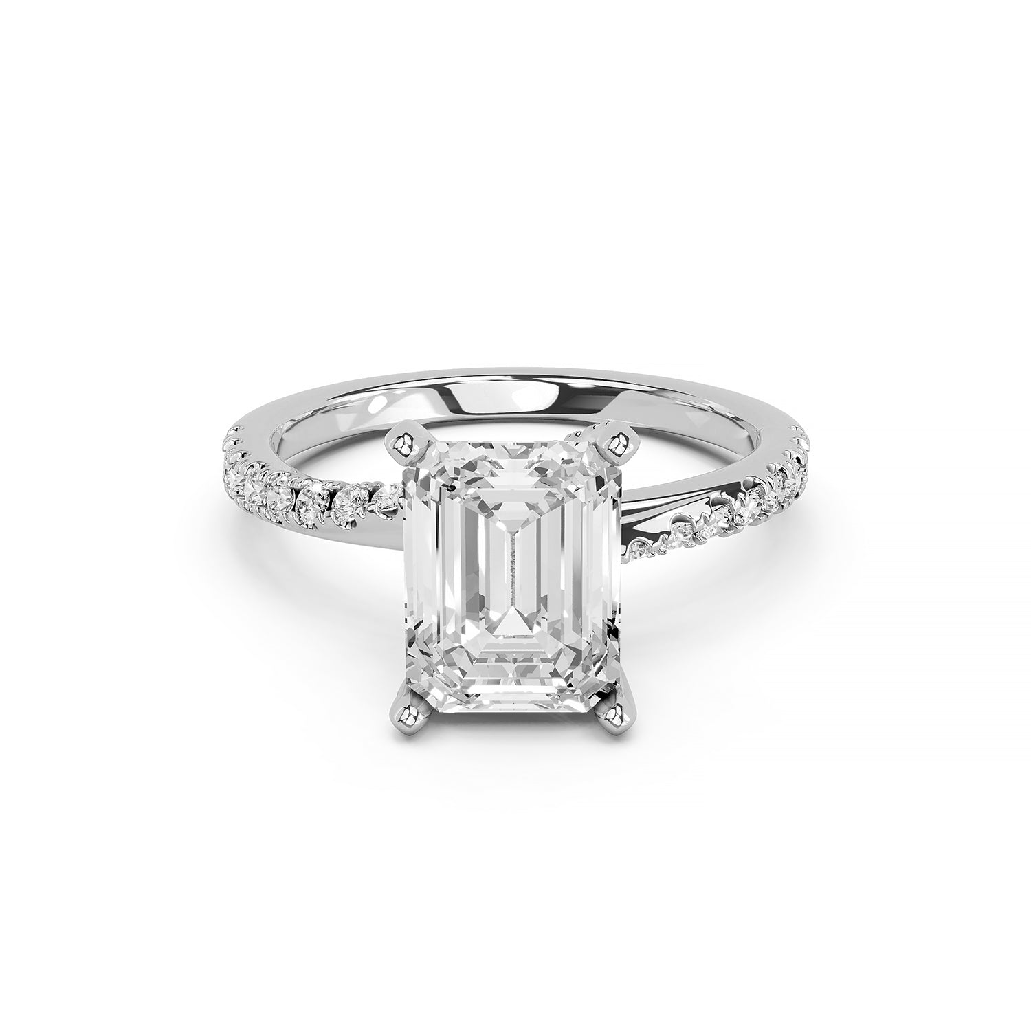 Emerald Cut Lab-Grown Diamond Engagement Ring