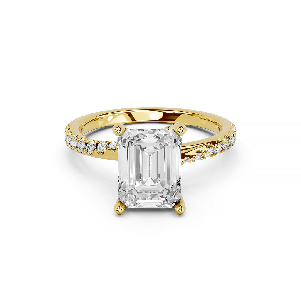 Emerald Cut Lab-Grown Diamond Engagement Ring