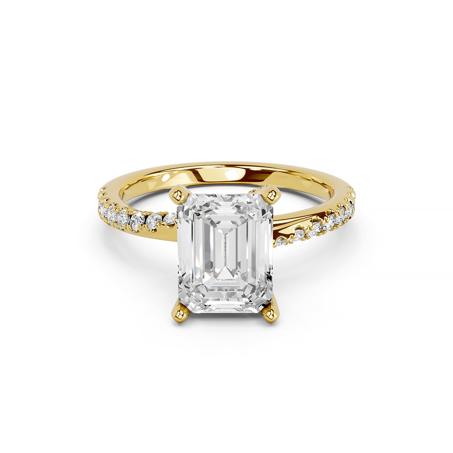 Emerald Cut Lab-Grown Diamond Engagement Ring