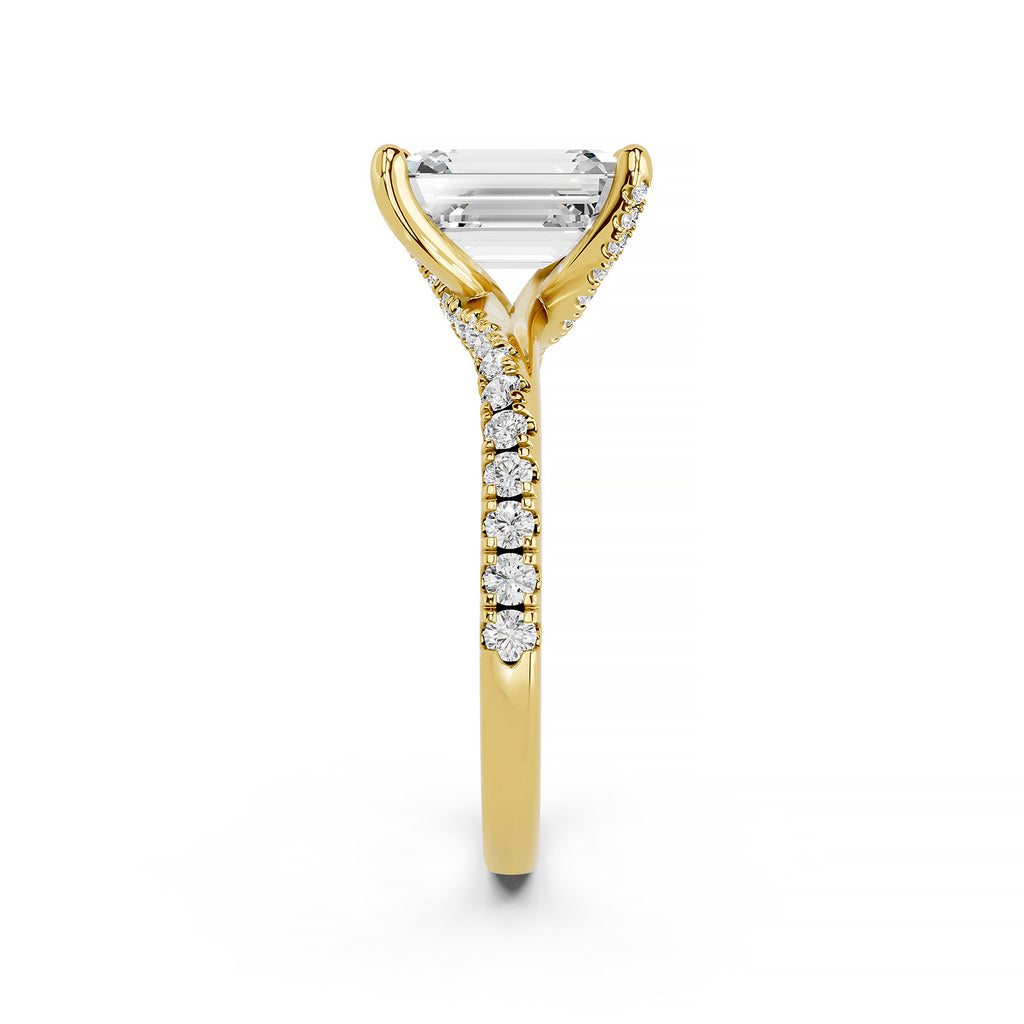 Emerald Cut Lab-Grown Diamond Engagement Ring