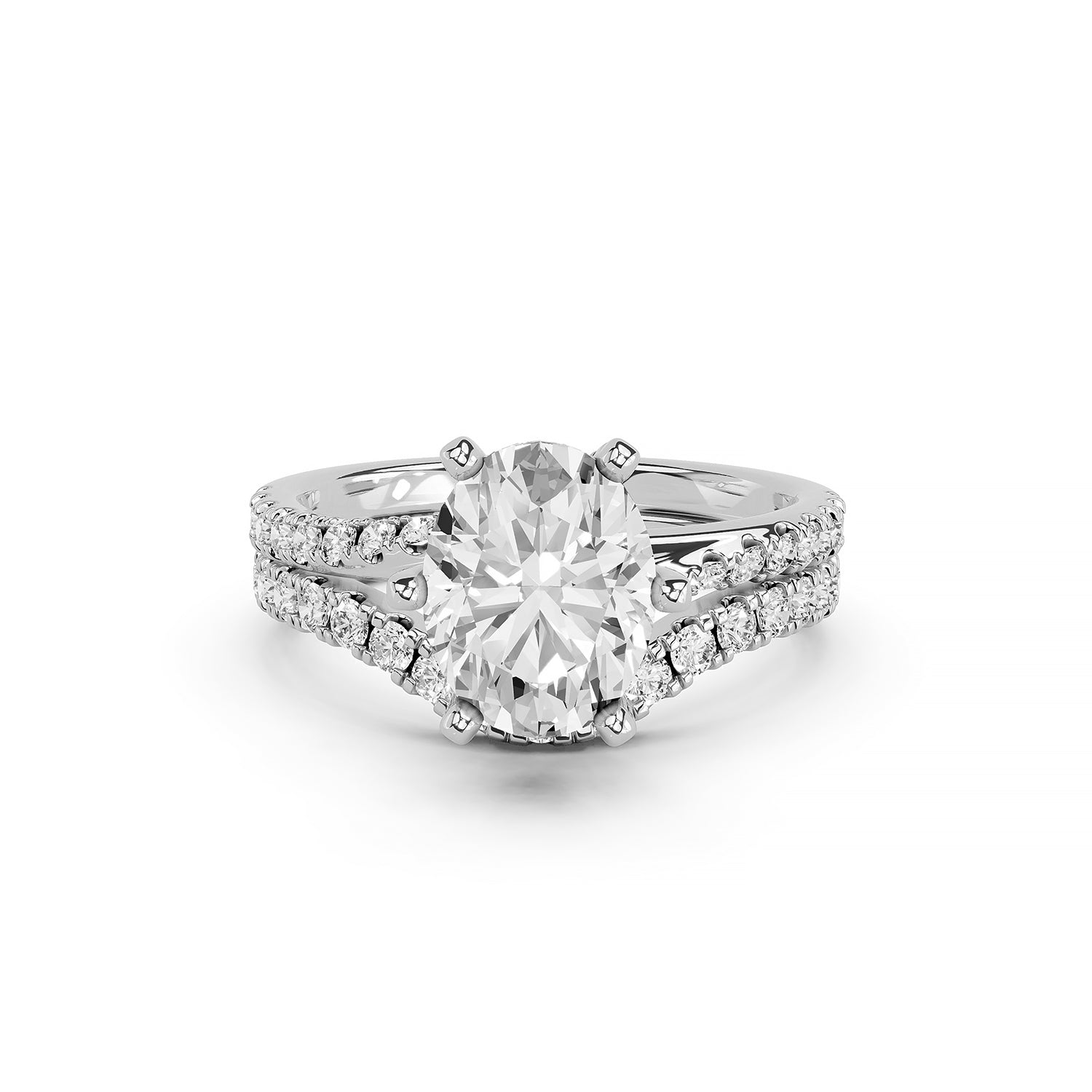 Oval Brilliant Lab-Grown Diamond Bridal Ring Set